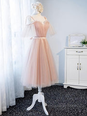 Party Dresses Designer, Off the Shoulder Short Pink Prom Dress with Corset Back, Short Pink Formal Graduation Bridesmaid Dresses
