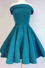 Prom Dress Unique, Off the Shoulder Teal Short Homecoming Dress