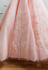 Bridesmaid Dresses Fall Colors, Pink Lace Long A-Line Prom Dresses, Off the Shoulder Evening Dresses