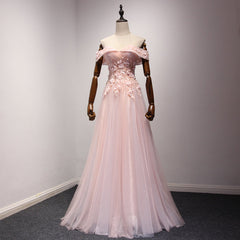 Prom Dress Backless, Pink Off Shoulder Handmade Formal Dresses , Long Prom Dresses