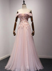 Prom Dresses Backless, Pink Off Shoulder Handmade Formal Dresses , Long Prom Dresses