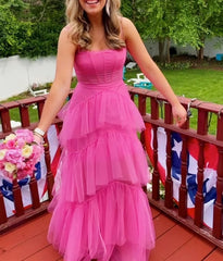 Formal Dressed Long Gowns, Pink prom dress Evening Gown Long Prom Dresses