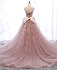 Prom Dresses 2034, Pink Sweetheart Tulle Long Prom Gown Pink Tulle Formal Dress