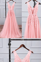 Party Dress Short Clubwear, Pink Tulle A-line Simple Long Party Dress, A-line Prom Dresses Evening Dress
