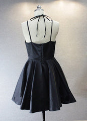 Party Dress Summer, Lovely Short Straps Halter Navy Blue Summer Women in Stock Homecoming Dresses