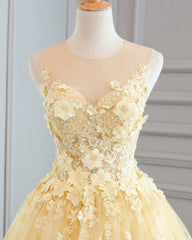 Prom Dress Black, Yellow Lace Customize Long A Line Senior Halter Prom Dresses