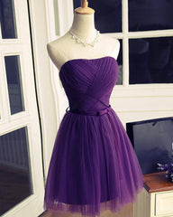 Party Dress Code, Lovely Dark Purple Tulle 2024 Short Homecoming Dresses