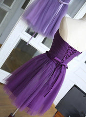 Party Dresses Designer, Lovely Dark Purple Tulle 2024 Short Homecoming Dresses