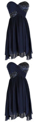 Evening Dresses Cocktail, Spark Queen Short Prom Dress, Prom Dress, Beading Prom Dress, Blue Prom Dress, Homecoming Dress