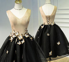 Evening Dress Suit, Homecoming Prom Dress, Outstanding Short Prom Dresses With A Line Princess Lace Up Butterfly Dresses