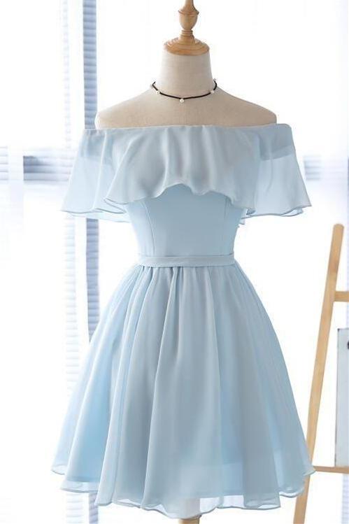 Bridesmaid Dresses Blushes, Short Prom Dress, Blue Homecoming Dresses, School Dance Dress, Ip1444