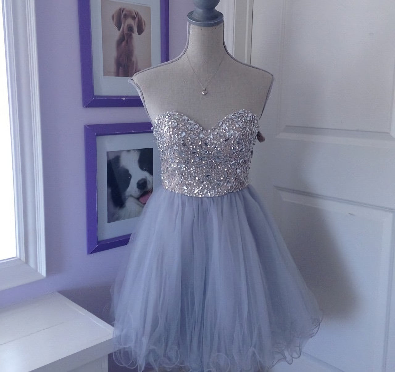 Orange Dress, Sweeetheart Tulle Beaded Short Sweet 16 Homecoming Dresses