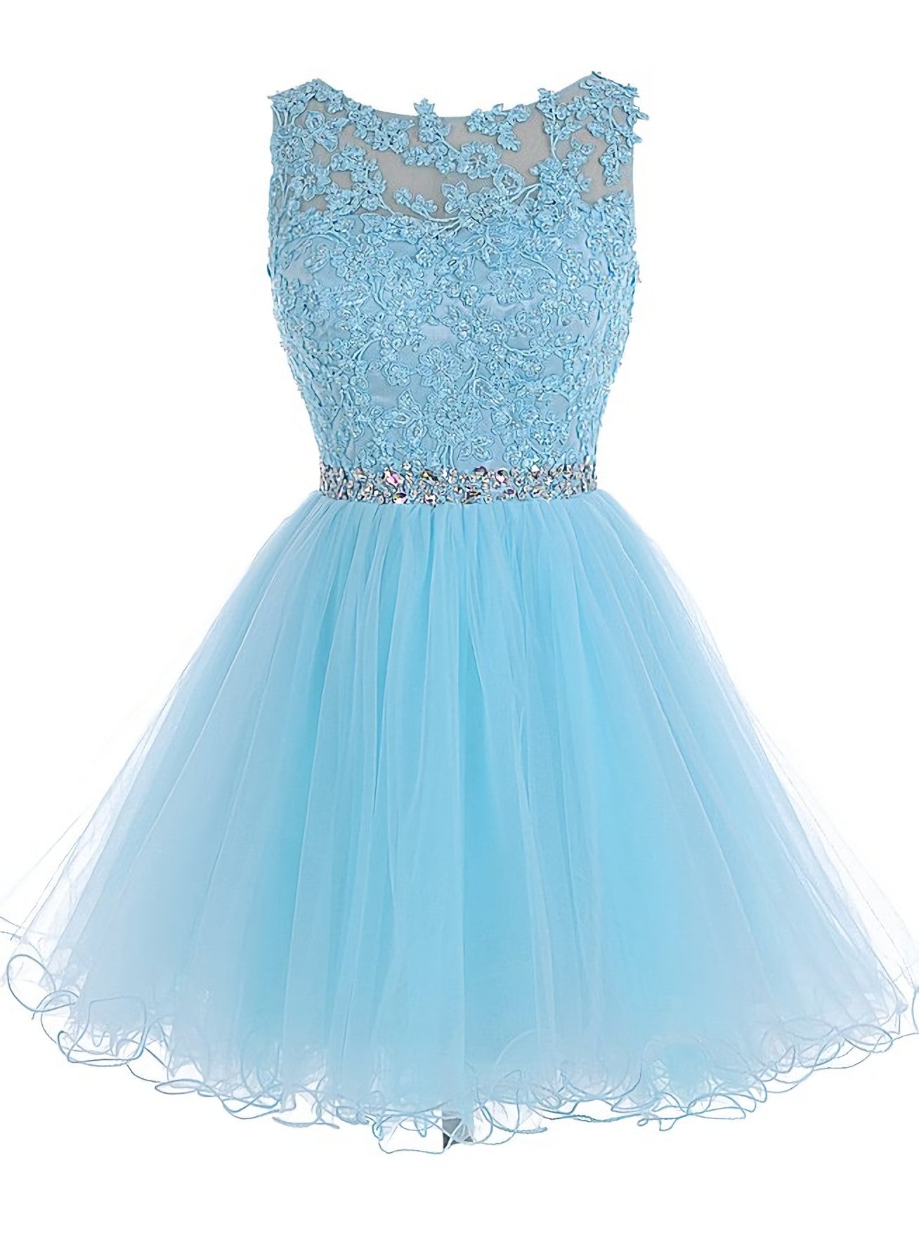 Formal Dresses Modest, Lace Blue Fitted Short Cute Sweet 16 For Teens Homecoming Dresses