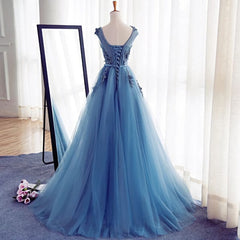 Prom Dress Aesthetic, A Line Flowers Long Charming Women Prom Dresses