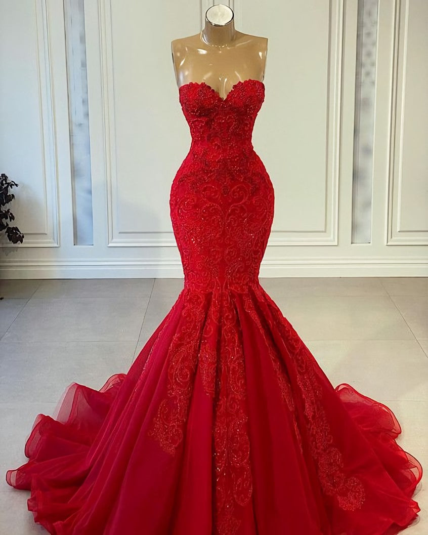 Party Dress Vintage, prom dresses, lace prom dresses, red prom dresses,  evening dresses