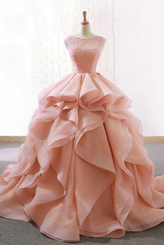 Prom Dress Inspo, Puffy Tulle Long Prom Dress with Beading, A Line Sleeveless Party Gown