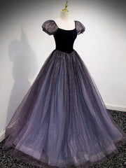 Formal Dresses Fall, Purple Tulle Long Prom Dresses, Purple Formal Graduation Dresses