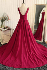 Night Out Outfit, Red Fashionable Long Evening Gown, Red Prom Dress