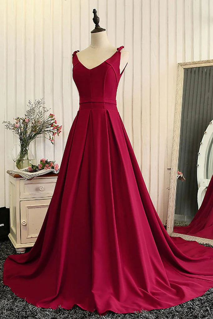 Party Dress For Girl, Red Fashionable Long Evening Gown, Red Prom Dress