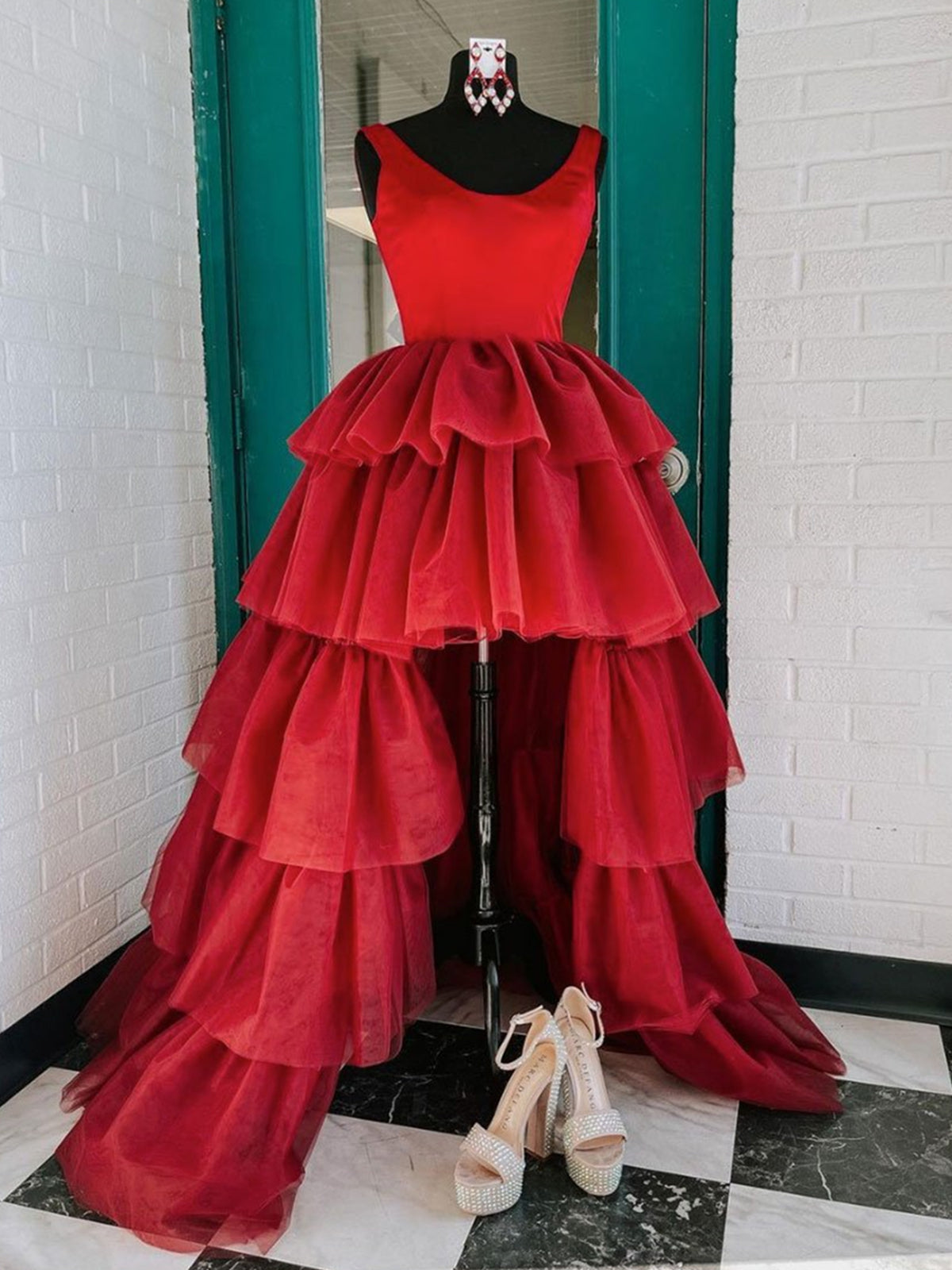 Formal Dress Shop, Red High Low Prom Dresses, Red High Low Formal Evening Dresses