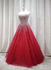 Prom Dresses For Short People, Red Sparkle Prom Dress , Handmade Charming Formal Gown, Prom Dress