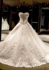 Wedding Dress Sleeves, Tulle Chapel Train Ball Dresses