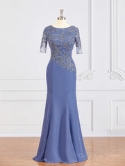 Prom Dress Green, Sheath/Column Bateau Floor-Length Chiffon Mother of the Bride Dresses With Appliques Lace
