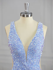 Prom Dress2039, Sheath V-neck Sequin Short/Mini Velvet Sequins Dress