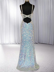 Bridesmaids Dress Inspiration, Sheath V-neck Sequin Sweep Train Velvet Sequins Dress