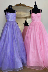 Formal Dress To Attend Wedding, Shiny Purple Pink Long Prom Dresses, Purple Pink Long Formal Evening Dresses