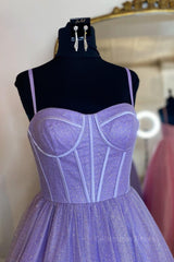 Formal Dresses For Large Ladies, Shiny Purple Pink Long Prom Dresses, Purple Pink Long Formal Evening Dresses