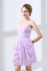 Formal Dress Attire For Wedding, Short A Line Ruffle Strapless Homecoming Dresses