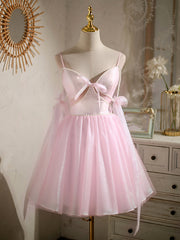 Party Dresses Weddings, Short Pink Beaded Prom Dresses, Short Pink Beaded Formal Homecoming Dresses