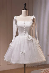 Evening Dress Ideas, Short White Prom Dresses, Short White Formal Homecoming Dresses