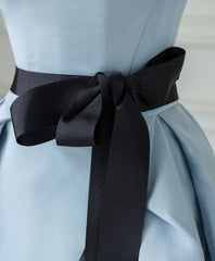 Evening Dresses Black, Simple Blue Satin Long Prom Dress, Blue Long Evening Dress