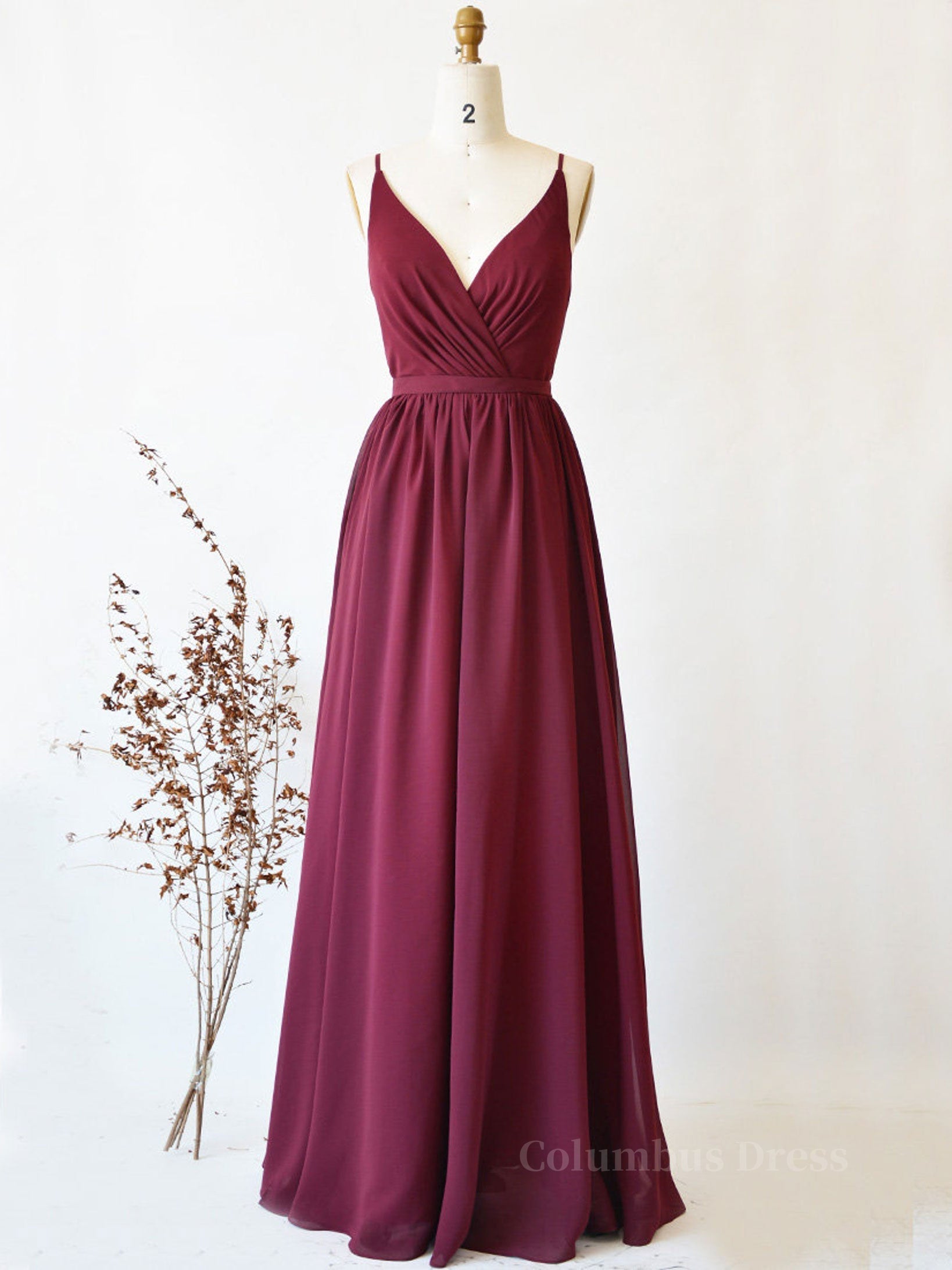 Prom Dresses Website, Simple burgundy chiffon lace long prom dress, burgundy evening dress