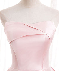 Homecoming Dresses 2032, Simple Pink Satin Long Prom Dress, Pink Formal Bridesmaid Dress