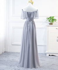 Party Dresses Classy Christmas, Simple Round Neck Chiffon Long Prom Dress, Bridesmaid Dress