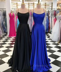 Evening Dresses For Over 53, Simple satin long prom dress, long evening dress