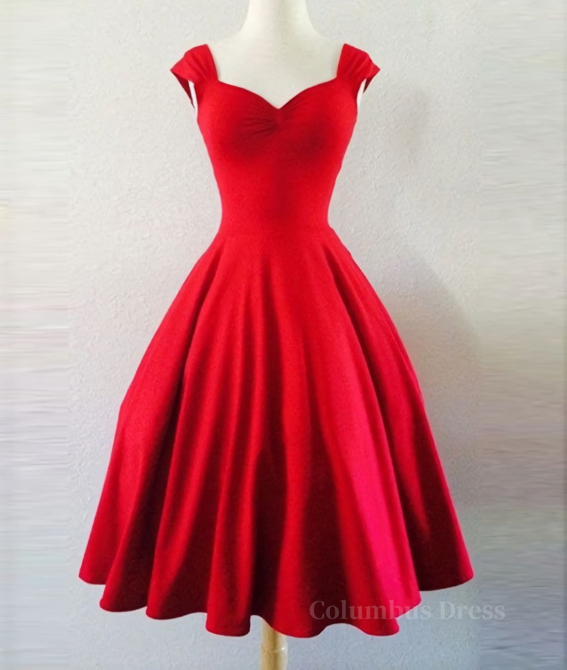 Bridesmaid Dresses Ideas, Simple Short Red Prom Dresses, Short Red Homecoming Dresses, Formal Dresses