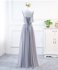 Party Dress For Christmas, Simple Sweet Neck Chiffon Long Prom Dress, Bridesmaid Dress