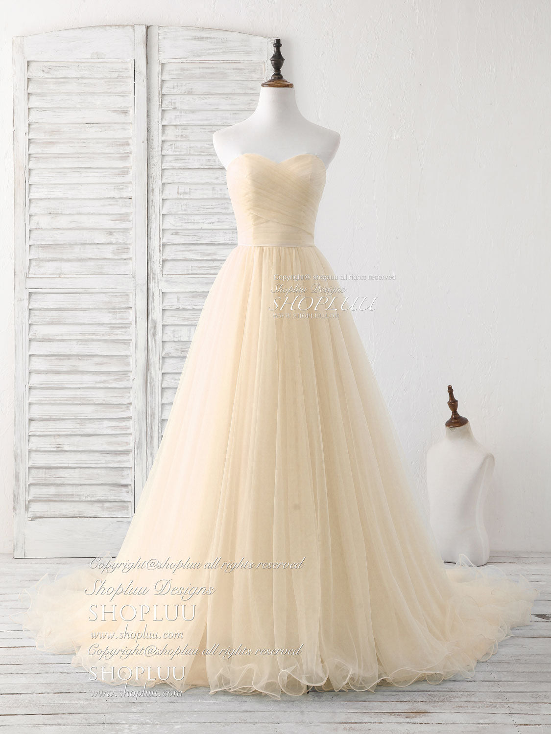 Bridesmaid Dress Under 112, Simple Sweetheart Champagne Tulle Long Prom Dress Champagne Evening Dress