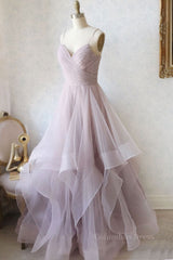 Prom Dress Inspiration, Simple sweetheart neck tulle long prom dress formal dress