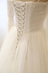 Prom Dresses Black Girls, Simple white tulle long prom dress white tulle bridesmaid dress