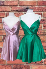 Prom Dresses 2019, Spaghetti Straps Satin Homecoming Dresses,Mini Prom Dress