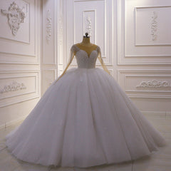 Wedding Dresses Spring, Sparkly Jewel Sequined Long Sleevess Princess Wedding Dress