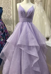 Bridesmaids Dresses Beach, Sparkly Ruffled Tulle Prom Press Long,Event Dresses Elegant
