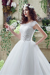 Wedding Dress Brides, Strapless Appliques Lace Train Wedding Dresses With Crystals