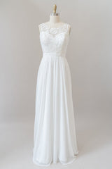 Wedding Dressed Beach, Straps Lace A-line Boho Wedding Dress