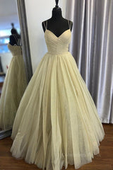 Bridesmaid Dress Fall Colors, Stylish V Neck Open Back Yellow Prom Dress, Shiny V Neck Yellow Formal Evening Dress, Sparkly Yellow Ball Gown